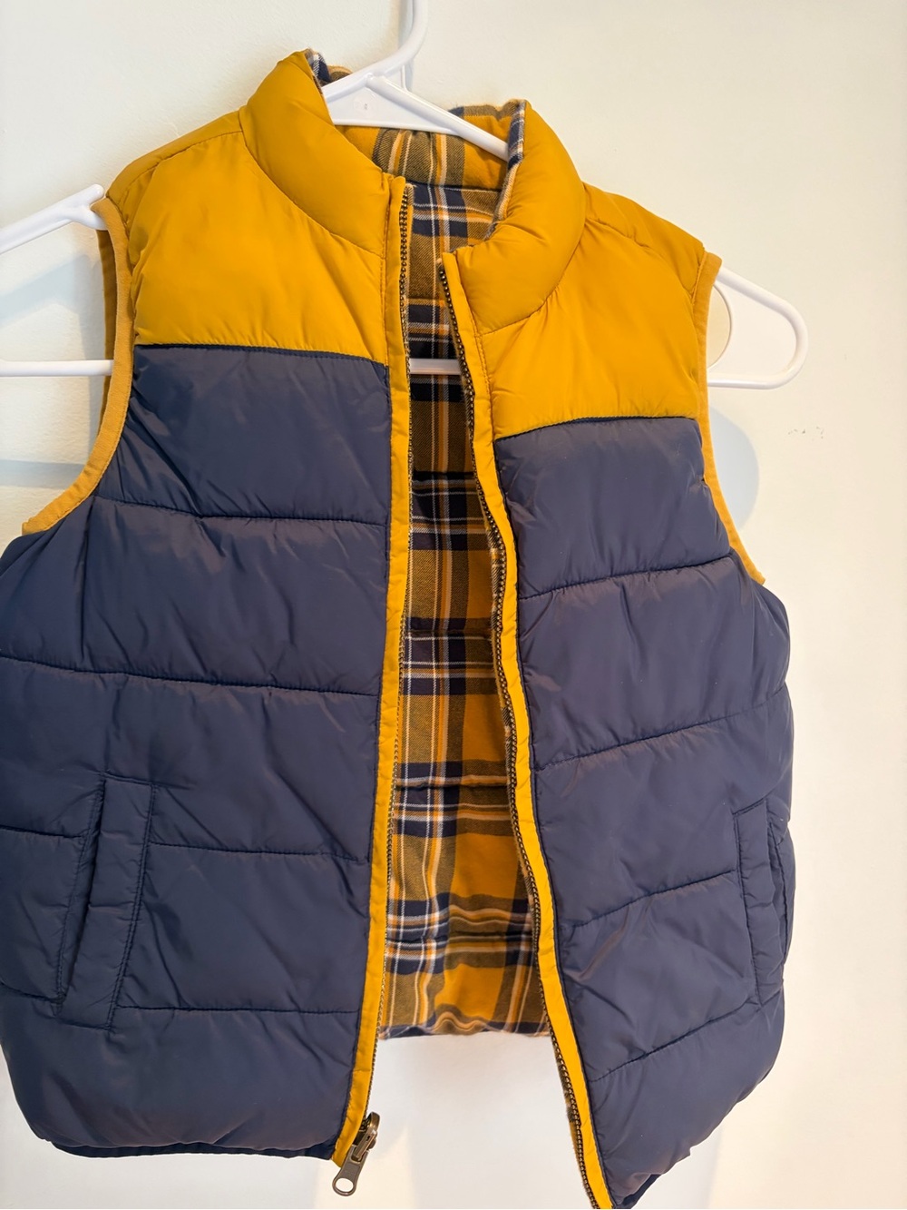 Janie and Jack Navy & Mustard Reversible Puffer Vest